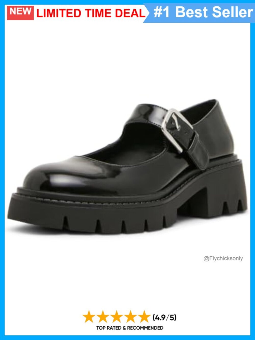 Mary Jane Loafer Block Heel Buckle Casual Business Shoe